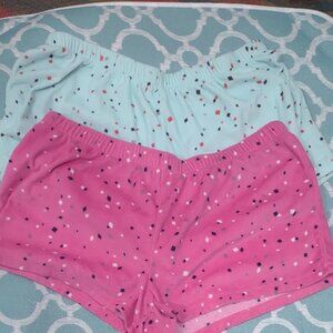 SO INTIMATES PAIR PAJAMA SLEEP SHORTS 1 PINK 1 BLUE WITH GEOMETRIC NEW SIZE L